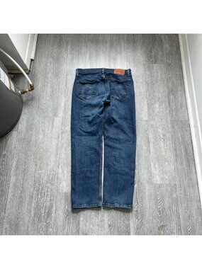 Navy Blue Levi’s 505 Straight / Relaxed Fit Faded Denim Jeans
